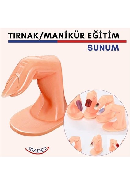 Protez Tırnak Manikür Eğitim ve Sunum Parmakları 10 Adet