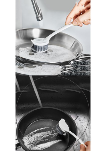 Teflon ve Granit Tava Tencere Fırçası Silikon Teflon Fırçası