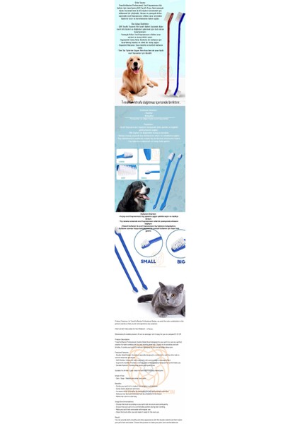 Köpek ve Kedi Diş Fırçası Küçük Büyük Uçlar 2 Adet