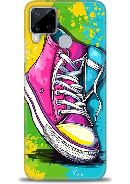 Realme C15 Kılıf Hd Baskılı Kılıf + Seramik Tam Kaplayan Ekran Koruyucu 441