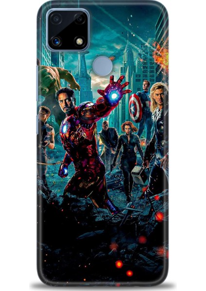 Realme C25 Kılıf Hd Baskılı Kılıf + Seramik Tam Kaplayan Ekran Koruyucu 100