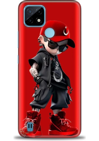 Realme C21 Kılıf Hd Baskılı Kılıf + Seramik Tam Kaplayan Ekran Koruyucu 250