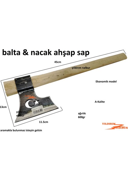 Balta Nacak Ay Yıldızlı Ahşap Saplı Kamp Baltası Odun Kırma Balta fiyatları