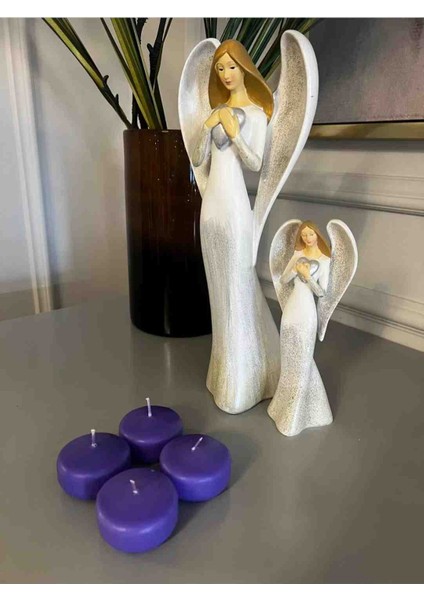 Iv Blue Purple Candle Floating In Water Anti Tobacco 4'lü Mor Sigara Kokusu Yokedici Mum