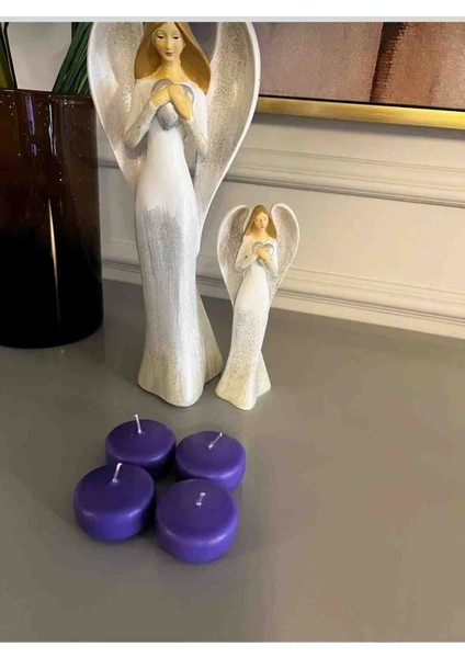 Iv Blue Purple Candle Floating In Water Anti Tobacco 4'lü Mor Sigara Kokusu Yokedici Mum