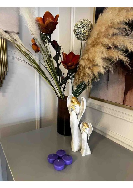 Iv Blue Purple Candle Floating In Water Anti Tobacco 4'lü Mor Sigara Kokusu Yokedici Mum