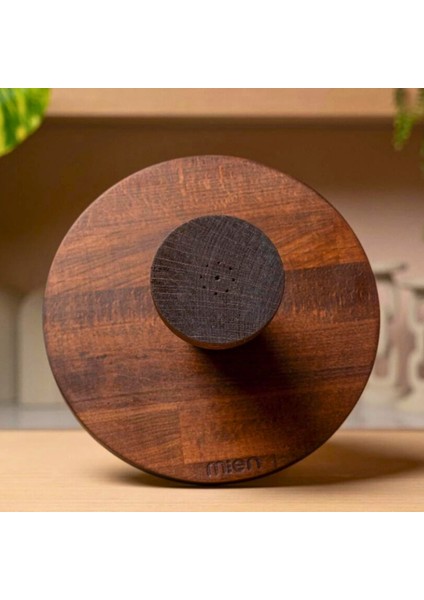 Doğal Akasya Ahşap Yuvarlak Tek Ayak Pasta ve Sunum Standı 25 cm Dekoratif Servis