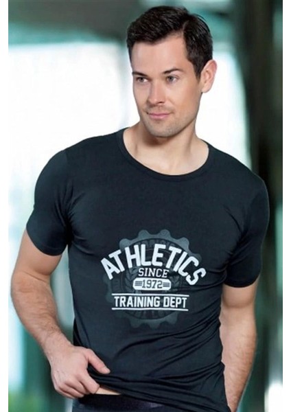 Hsyn Erkek Athletick Baskılı Tshirt 1036 Akdenizpos Yeni