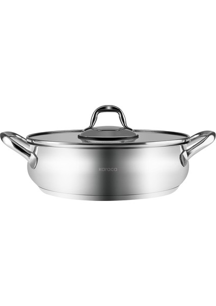 New Akara Indüksiyon Tabanlı Çelik Karnıyarık Tencere 24 cm Metal