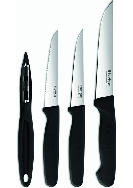 Cut 4 Fresh Sebze Soyacak ve Bıçak Seti 4 Parça Siyah ST-401