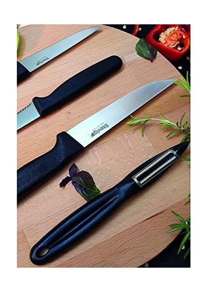 Cut 4 Fresh Sebze Soyacak ve Bıçak Seti 4 Parça Siyah ST-401