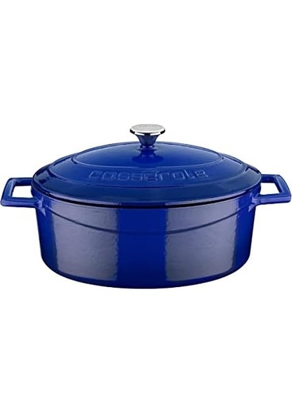 Metal Oval Döküm Tencere, 25 Cm, 3.19 L Hacim, Mavi fiyatları