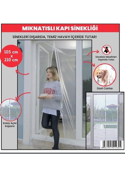 Luas Mıknatıslı Kapı Sinekliği, Sinek Böcek Tutucu, Beyaz Tül Sineklik, Sivrisinek Ağı, Balkon Kapısı, Sürgülü Kapı, Teras Kapısı Için Mıknatıslı Perde 105 cm