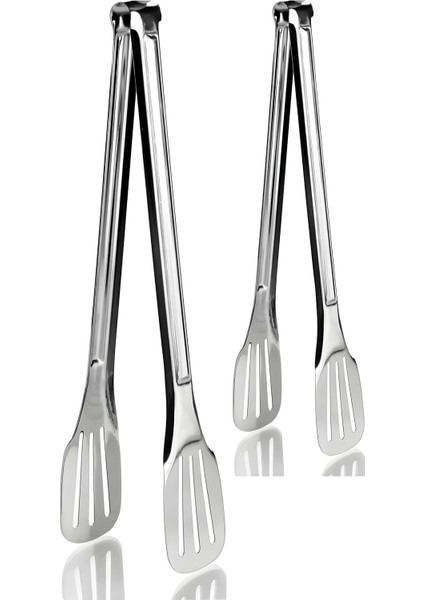 Iki Boy Izgara, Barbekü, Mangal, Közleme Maşası; Büyük Boy 34 Cm, Orta Boy 27 cm