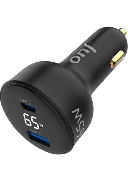65W LED Ekranlı Type-C + Usb-A Araç Şarj Aleti iPhone & Android & Notebook Araç Içi Şarj Cihazı