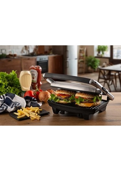Izgara ve Tost Makinesi 1911/10 - Grill Toast Machine, 1000 Watt, Yapışmaz Çizgili Plaka