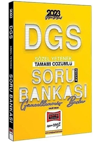 Yayınları 2023 Dgs Soru Avcısı Tamamı Çözümlü Sözel Yetenek Soru Bankası