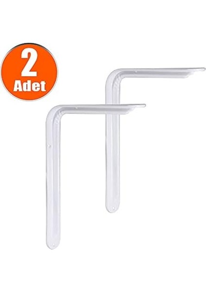 Raf Altı Ayak Raf Tutucu L Demir 23 x 29 cm Beyaz Montaj Aparatı (2 Adet)