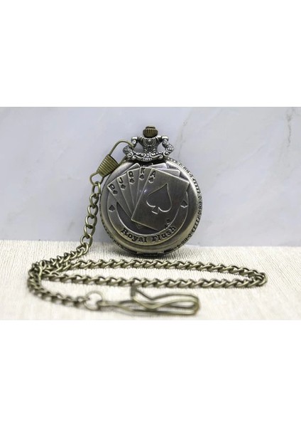 Oyun Kartı Tasarımlı Köstekli Saat