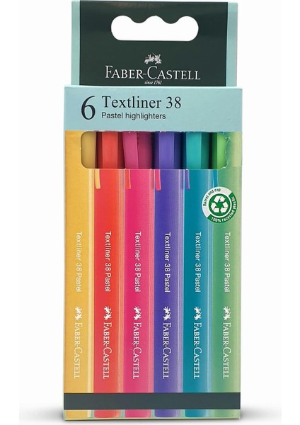 Fosforlu Kalem 38 Pastel Renkler 6'lı