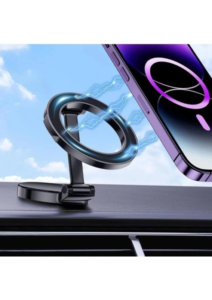 Araç Içi Telefon Tutucu Titreşime Dayanıklı Magsafe ile Uyumlu Araç Içi Telefon Tutucu Araç Içi Telefon Tutucu Kompakt iPhone 11-15 Pro Max 360° Oynar Başlık Metal Araç Içi Telefon Tutucu,