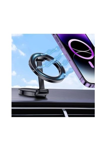 Araç Içi Telefon Tutucu Titreşime Dayanıklı Magsafe ile Uyumlu Araç Içi Telefon Tutucu Araç Içi Telefon Tutucu Kompakt iPhone 11-15 Pro Max 360° Oynar Başlık Metal Araç Içi Telefon Tutucu,