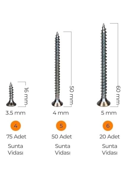 Hobi-2 502 Parça 14 Çeşit, Pul, Çivi, Piton, Kroşe, Vida ve Dübel Seti, Takım Çantalı