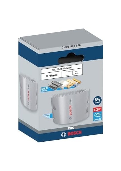 1 x Pro Multi Malzeme Delik Testeresi (Yumuşak Ahşap, Alçıpan Duvar Için, Ø 76 Mm, Profesyonel Aksesuar Matkap/tornavida)
