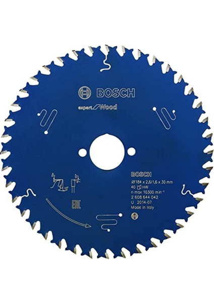 Dairesel Testere Bıçağı Expert Için Ahşap, 184 x 30 x 2,6 Mm, Diş Sayısı 40, 1 Adet, 2608644042