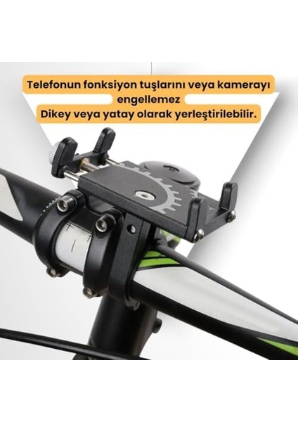 Ful Metal Gidon Uyumlu Motorsiklet Telefon Tutucu, Bisiklet, Scooter Uyumlu Sıkıştırmalı Tutucu