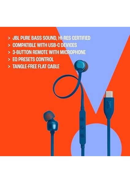 Tune 310C, Usb-C Kulakiçi Kulaklık, Beyaz