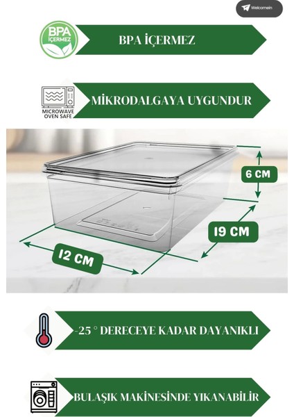 20 Adet 1 Litre Kendinden Kapaklı Derin Dondurucuya Uygun Saklama Kabı Düzenleyici (1000 Ml)