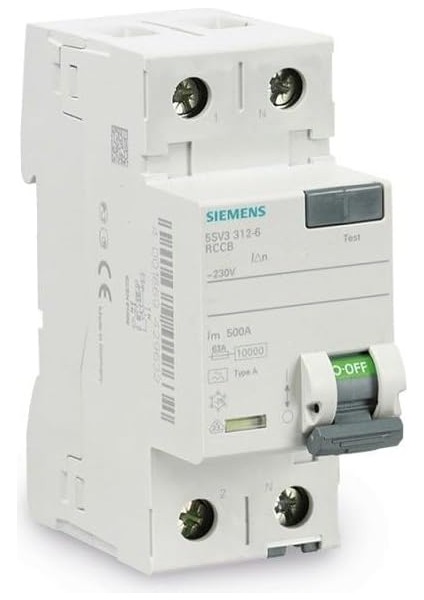 Akım Rölesi 1X40A 30MA, Tip-A 1f+N 70MM 5SV5314-6 Hata Akımı Koruma Anahtarı
