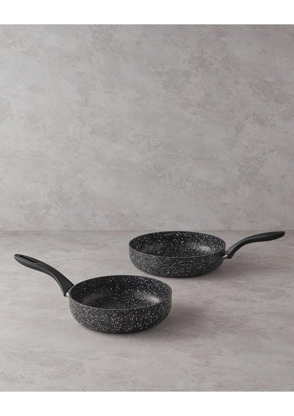 Home Granada Alüminyum 2 Parça Tava Seti 24-28 cm Siyah