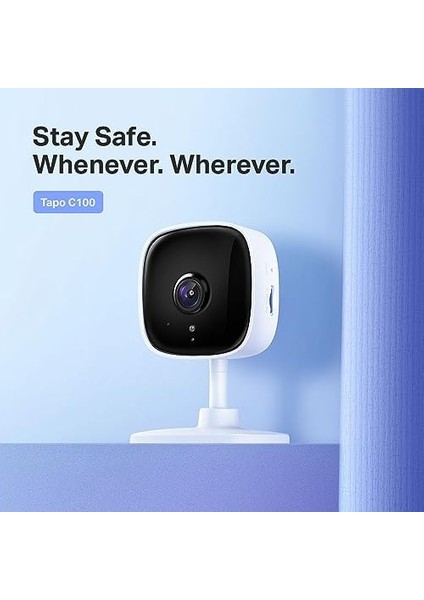 Tapo C100, 1080P Full Hd, Hareket Tespit ve Takibi, 9m Gece Görüşü, Çift Yönlü Sesli Iletişim, Sesli Alarm, Bulut/yerel Depolama, Iç Mekan Wi-Fi Güvenlik Kamerası