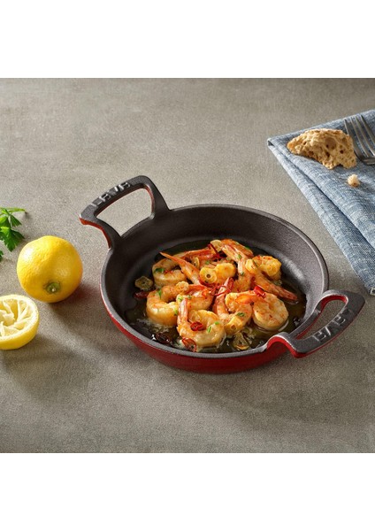 Döküm Yuvarlak Kulplu Yumurta Sahanı Tava, 16 Cm, Siyah