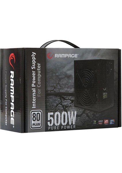 Rampage RMP-500-80P 500W 80 Plus 12CM Fan Aktif Pfc Power Supply