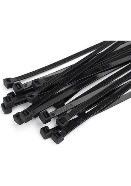 4,8X200 Siyah 20CM Kablo Bağı Plastik Cırt Kelepçe TOPLAYICI-100 Adet