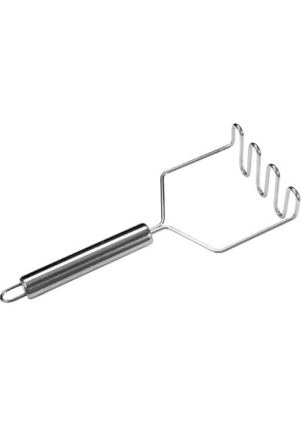 Metal Saplı Paslanmaz Çelik Patates Ezici (Metal Saplı) Patates Presi, Yüksek Kaliteli Tasarım, Oval Saplı ve Pratik Asma Halkalı, Püre Ezici