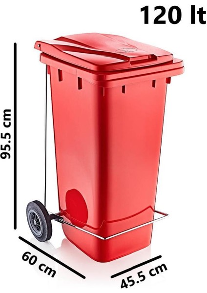SY-6507 Pedallı Tekerlekli Kapaklı Plastik Çöp Konteyneri 120 Lt fiyatları