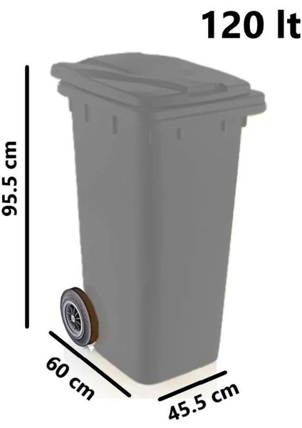 SY-6506 Eko Tekerlekli Kapaklı Plastik Çöp Konteyneri 120 Lt