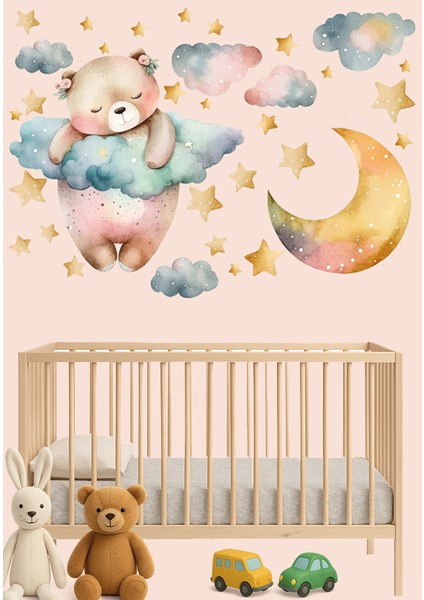 Çocuk ve Bebek Odası Duvar Sticker Yapışkanlı Dekoratif Sticker Duvar Kağıdı