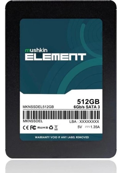 Mushkın 500GB Element MKNSSDEL512GB 500- 450MB/S SSD Sata-3 Disk