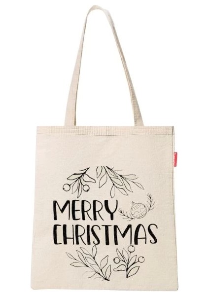 Baghashtag Merry Christmas Baskılı Bez Çanta