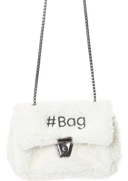 Baghashtag Beyaz Siyah Mini Peluş Çanta