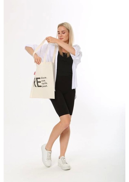 Baghashtag Reduce Reuse Recycle Repat Baskılı Bez Çanta