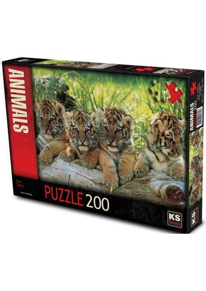 Ks Puzzle 200 Parça Four Tigers Yavru Kaplanlar