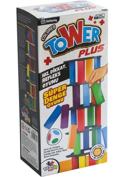 7317 Renkli Plus Tower Süper Denge Oyunu 54 Adet -Totteriq