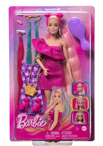 JDC85 Barbie Upuzun Muhteşem Saçlı Bebekler Pembe Saçlı Bebek