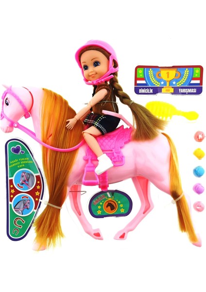 Nini Love Binici Bebek Pembe At